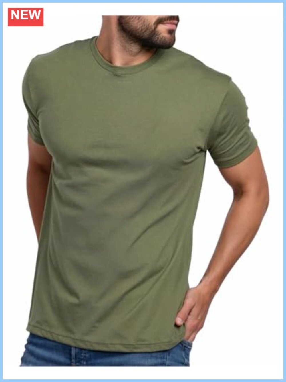 Mens T Shirts Soft Cotton Crew Neck Athletic Fit Tees 4-Way Stretch S-4XL